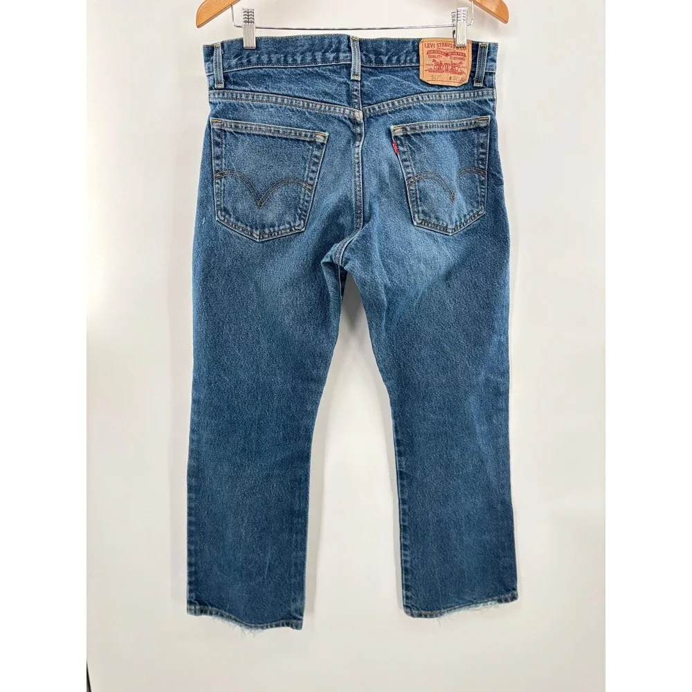 Levis 517 Y2K Era 2000 Mens Bootcut Jeans 34x30 Distressed Faded Western Denim